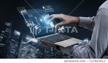 Data Analytics and Performance Metrics Visualization Interface Motif 137401612