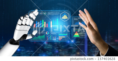 AI Powered Business Intelligence Dashboard for Data Analysis Motif 137401628