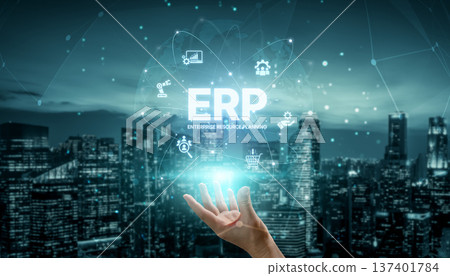 ERP System Dashboard for Enterprise Resource Planning and Business Spline 137401784