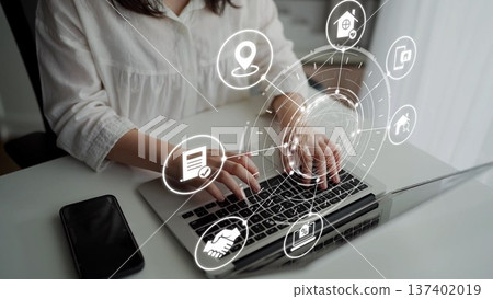Online property search and real estate icons for rent and sale Funnel Online property search and real estate icons for rent and sale Funnel 137402019
