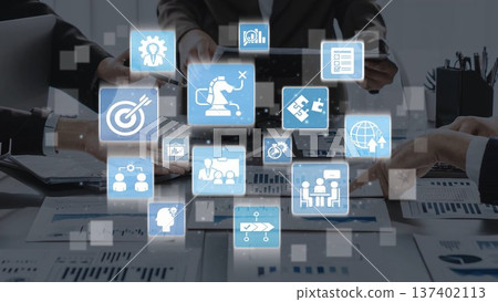 Business strategy planning and corporate goal setting Funnel Business strategy planning and corporate goal setting Funnel 137402113