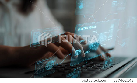 Electric Vehicle Technical Blueprint and Smart Power Monitoring Marrow 137402145