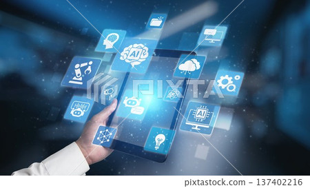 AI Brain Processing Data with Generative Artificial Intelligence Concept Spire AI Brain Processing Data with Generative Artificial Intelligence Concept Spire 137402216