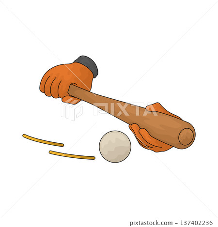 Illustration of Baseball bat and ball Illustration of Baseball bat and ball 137402236