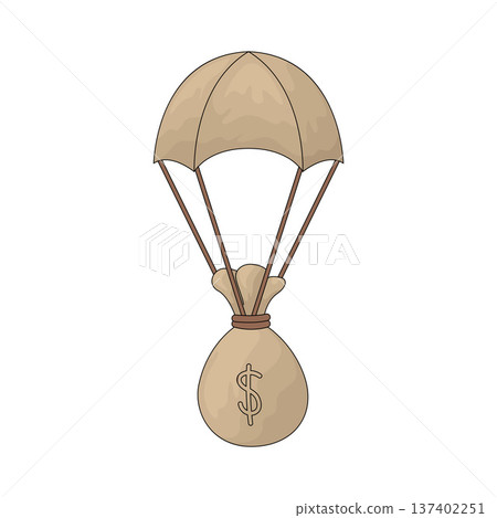 Illustration of money parachute 137402251