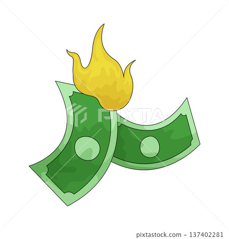 Illustration of Money Burn Illustration of Money Burn 137402281