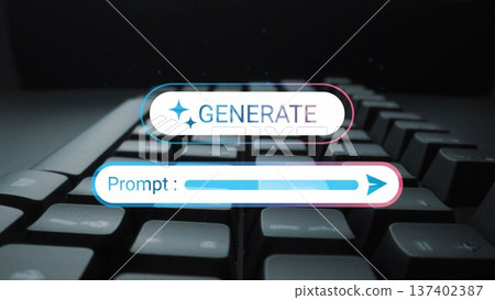 Modern Technology Interface with Generate Button Over Keyboard Showing Digital Interaction and Creative Prompts for Innovative Applications Gluon Modern Technology Interface with Generate Button Over Keyboard Showing Digital Interaction and Creative Prompts for Innovative Applications Gluon 137402387