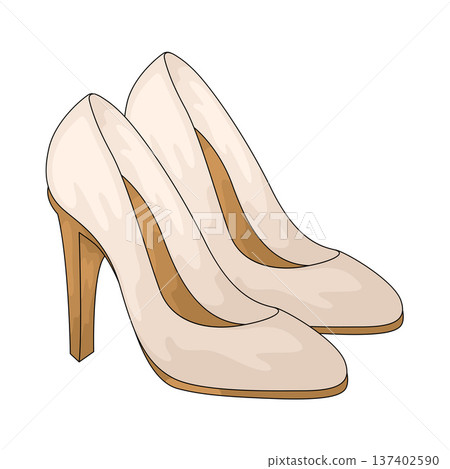 Illustration of Bridal Shoes Illustration of Bridal Shoes 137402590