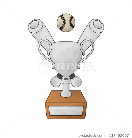 Illustration of Baseball Trophy Illustration of Baseball Trophy 137402607