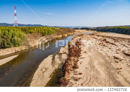 Kizugawa River scenery, Joyo City, Kyoto Prefecture, Kyotanabe City 137402728