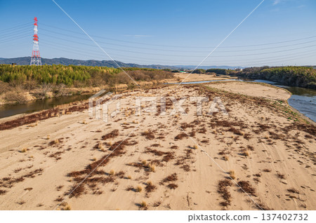 Kizugawa River scenery, Joyo City, Kyoto Prefecture, Kyotanabe City 137402732