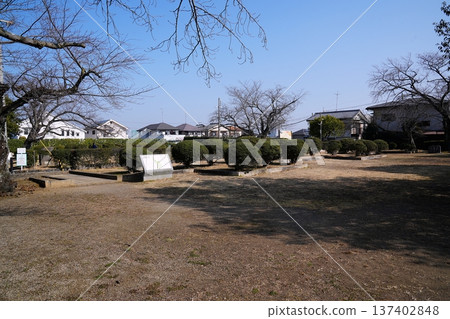 Ruins of the Daigokuden and Koyasuden (rear hall) and square of Nagaoka Palace in Muko City, Kyoto (early spring) Ruins of the Daigokuden and Koyasuden (rear hall) and square of Nagaoka Palace in Muko City, Kyoto (early spring) 137402848