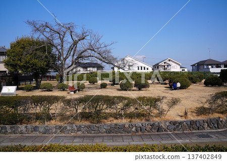 The remains of the Daigokuden Hall and the Koyasuden Hall (rear hall) behind it in Muko City, Kyoto (Early Spring) The remains of the Daigokuden Hall and the Koyasuden Hall (rear hall) behind it in Muko City, Kyoto (Early Spring) 137402849