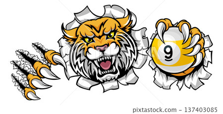 Wildcat Bobcat Lynx 9 Ball Nine Ball Pool Mascot Wildcat Bobcat Lynx 9 Ball Nine Ball Pool Mascot 137403085