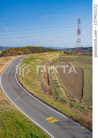 京都府京田邊市木津川左岸自行車道,京花輪自行車道 京都府京田邊市木津川左岸自行車道,京花輪自行車道 137403172