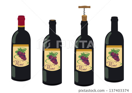 Various wine bottle sets Various wine bottle sets 137403374