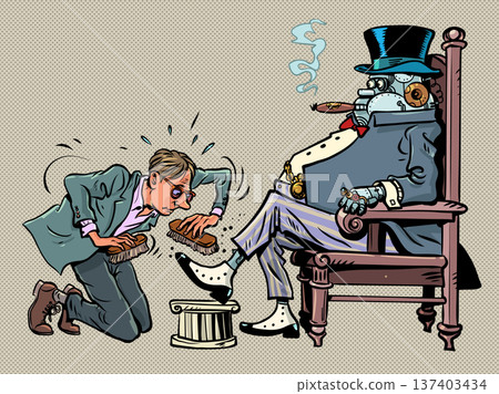 Robot Master. Artificial intelligence gains power over humans. Problems finding a job. Robot Master. Artificial intelligence gains power over humans. Problems finding a job. 137403434