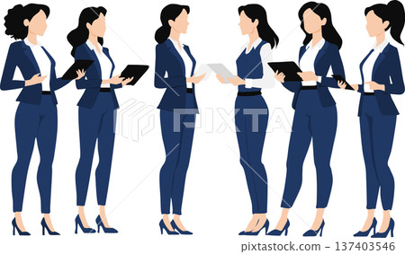 Illustration of a businesswoman having a meeting 137403546