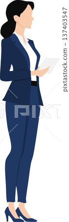 Illustration of a businesswoman having a meeting 137403547