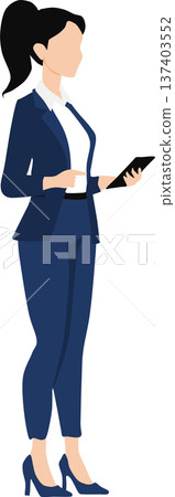一位女商人正在開會的插圖 137403552