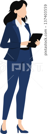 Illustration of a businesswoman having a meeting 137403559
