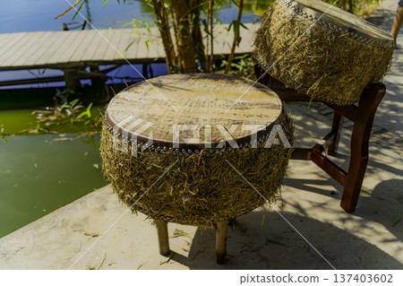 Traditional Vietnamese drums. Traditional Vietnamese drums. 137403602