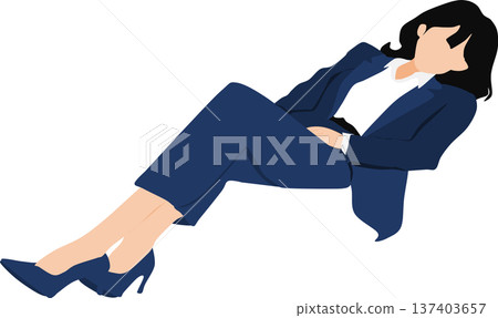 一個女人睡午覺的插圖 137403657