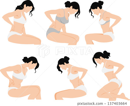 Illustration of a woman with a slipped disc 137403664