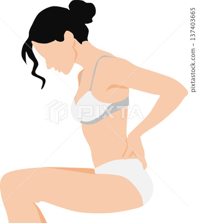 Illustration of a woman with a slipped disc Illustration of a woman with a slipped disc 137403665