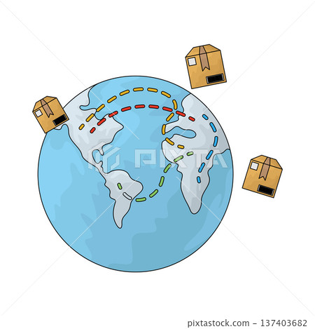 Illustration of global delivery 137403682
