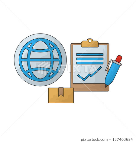 Illustration of delivery report Illustration of delivery report 137403684