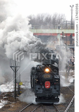 SL Winter Wetlands Train, Senmo Main Line, SL Train, Steam Locomotive, C11 171 SL Winter Wetlands Train, Senmo Main Line, SL Train, Steam Locomotive, C11 171 137403956