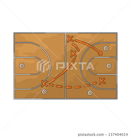 Illustration of Basketball Strategy Illustration of Basketball Strategy 137404014