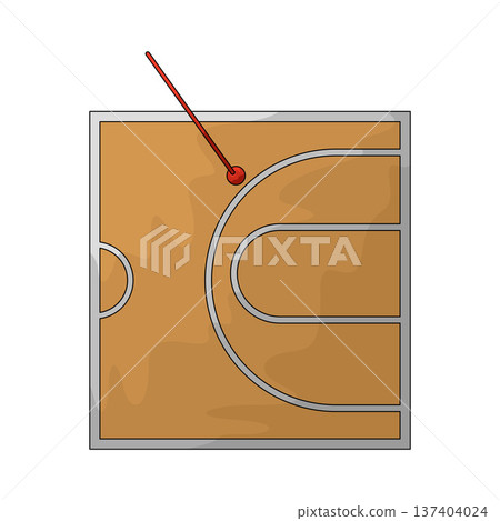 Illustration of Basketball Half Court 137404024