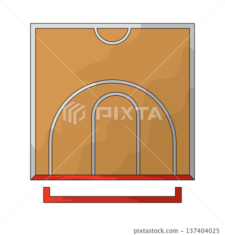 Illustration of Basketball Half Court 137404025