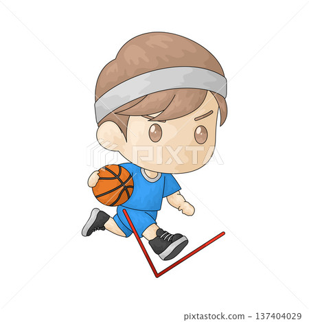Illustration of basketball dribbling Illustration of basketball dribbling 137404029