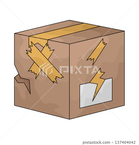 Illustration of damaged box Illustration of damaged box 137404042