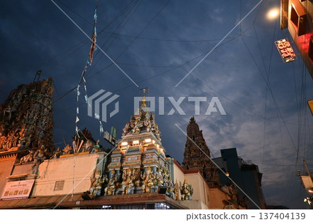 A shining pagoda at night 137404139