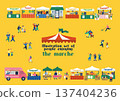 Marche event scenery Illustration of an outdoor market bustling with people 137404236