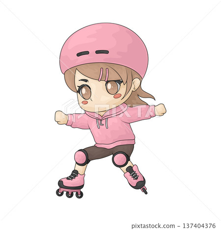Illustration of roller skating 137404376