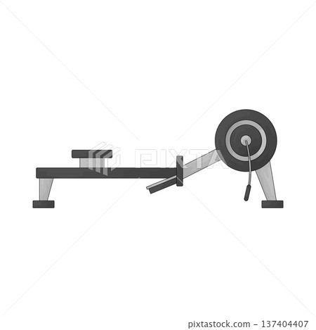 Illustration of Rowing Machine Illustration of Rowing Machine 137404407
