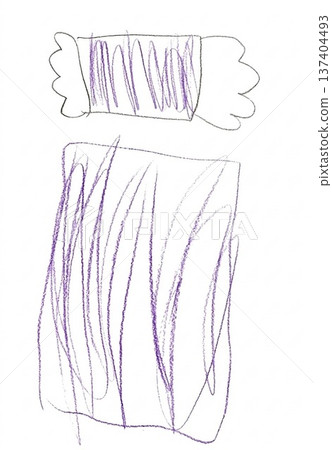 A bed drawn by a kindergartener 137404493