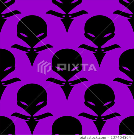 seamless pattern black graphic aliens on purple background, texture, design seamless pattern black graphic aliens on purple background, texture, design 137404504
