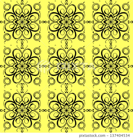 simple seamless abstract yellow and black pattern, texture simple seamless abstract yellow and black pattern, texture 137404534