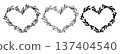 Olive branch heart frame set for card or invite 137404540