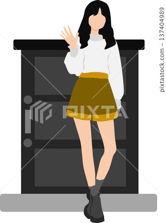 Illustration of a woman going out Illustration of a woman going out 137404989