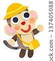 A child monkey going to school collage character illustration A A child monkey going to school collage character illustration A 137405088