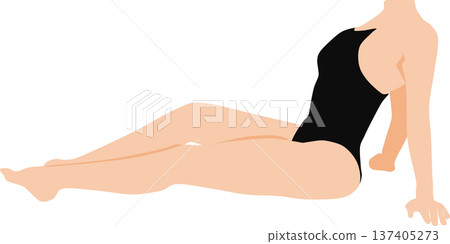 Illustration of a woman on a diet (muscle training) 137405273
