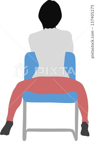Illustration of a woman on a diet (stretching) Illustration of a woman on a diet (stretching) 137405275