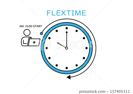 Illustration material depicting the flextime system Illustration material depicting the flextime system 137405311